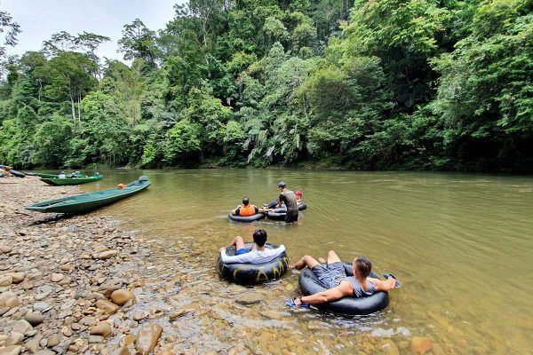 Water Tubing at Temburong River Water Tubing at Temburong River Brunei