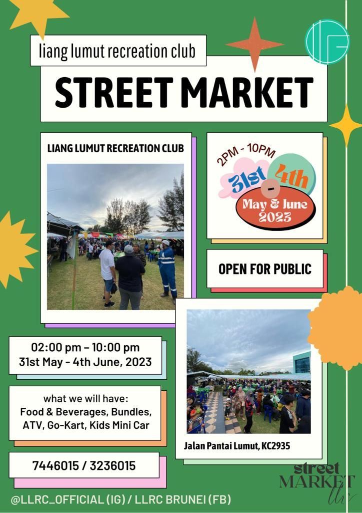 street market at liang lumut recreation club